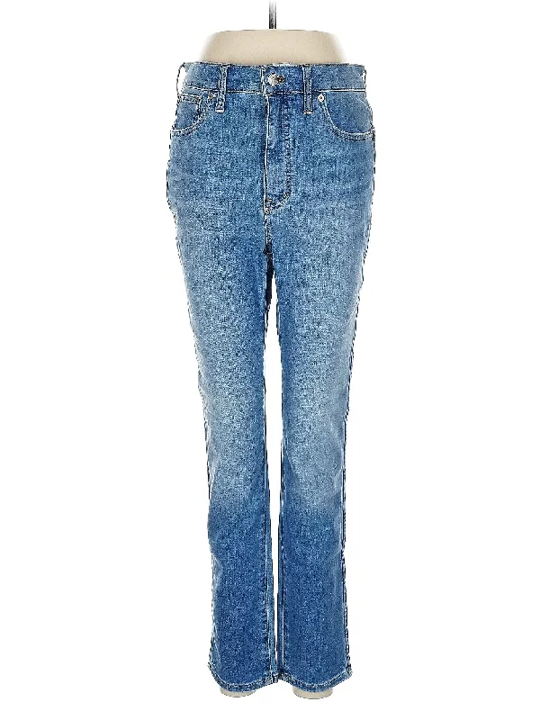 women's denim jeans for a day at the beachHigh-Rise Straight-leg Jeans in Medium Wash