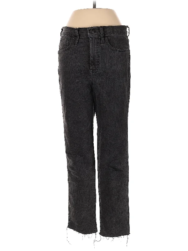 women's denim jeans with elastic waistbandsMid-Rise Straight-leg Jeans in Dark Wash