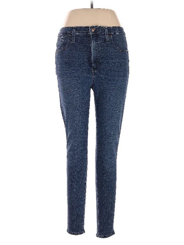 women's denim jeans with lace trimHigh-Rise Skinny Jeans in Dark Wash