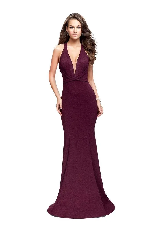 Formal Dress for PromsLa Femme - 25503 Strappy Plunging Fitted Mermaid Gown