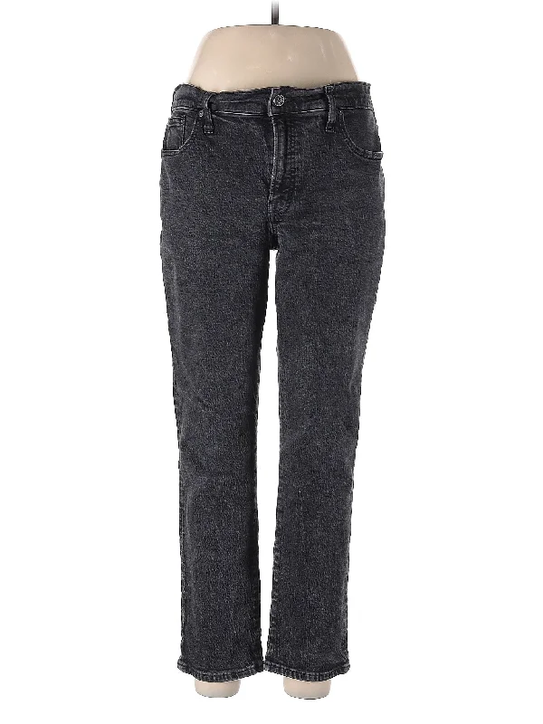 women's denim jeans with pocketsMid-Rise Straight-leg Jeans in Dark Wash