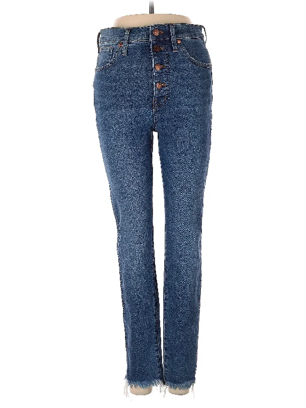 women's denim jeans for a night outHigh-Rise Straight-leg Jeans in Medium Wash