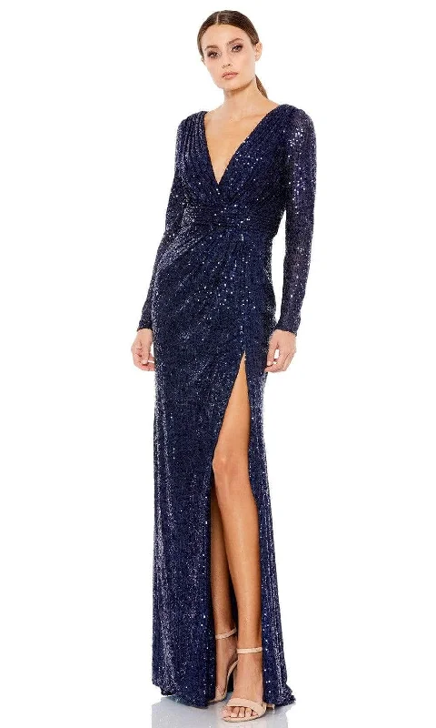 Funky Long Sleeves Cami DressIeena Duggal - 26490I Long Sleeve Sequined Ornate Dress