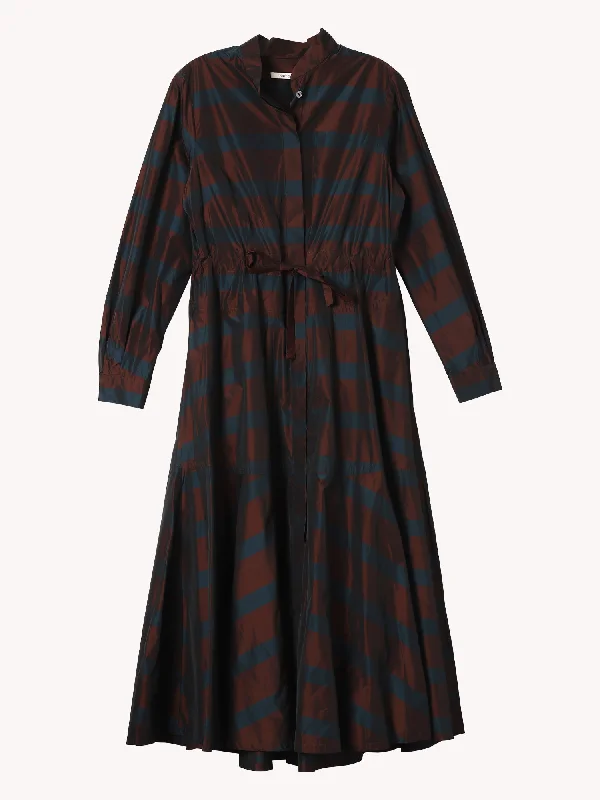 Funky Print Long Sleeves DressLong Sleeve Stripe Dress in Burgundy