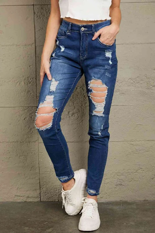 women's denim jeans for special occasionsBaeful Distressed High-Rise Jeans with Pockets