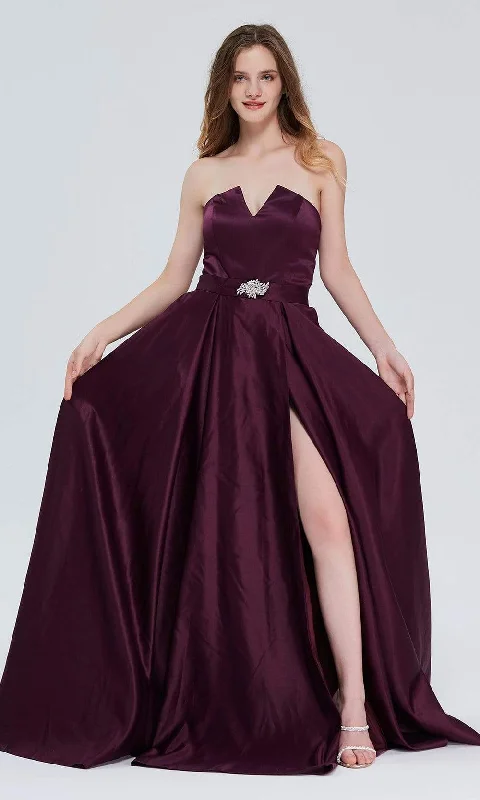 Formal Dress for Sports AwardsJ'Adore Dresses - J20002 Brooch-Accent Satin Gown