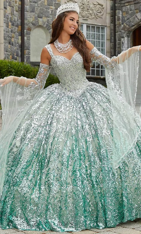 Formal Dress for Grammy AwardsVizcaya by Mori Lee 89401 - Flounce Sleeved Quinceanera Ballgown