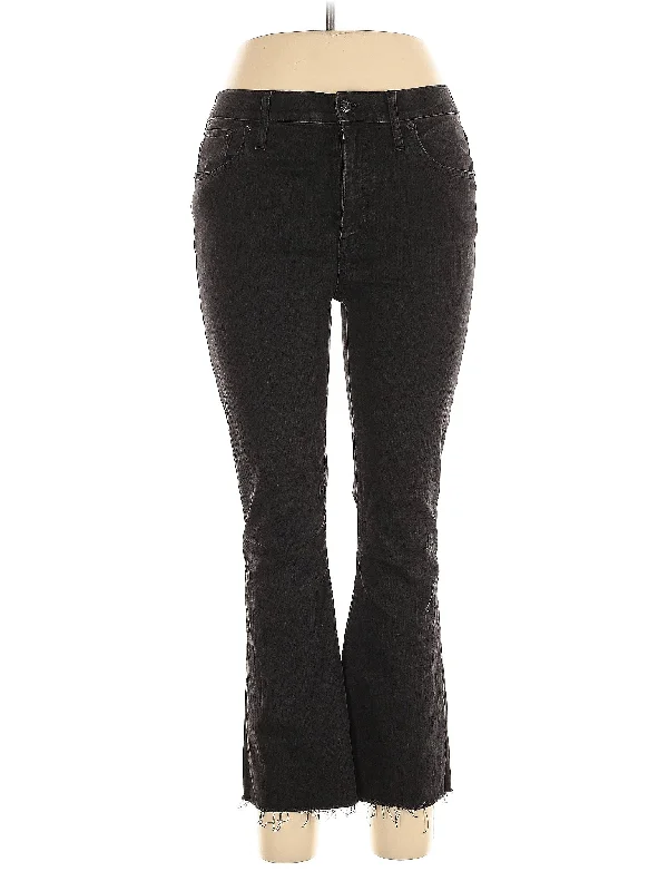 women's denim jeans with ripped kneesHigh-Rise Bootleg Jeans