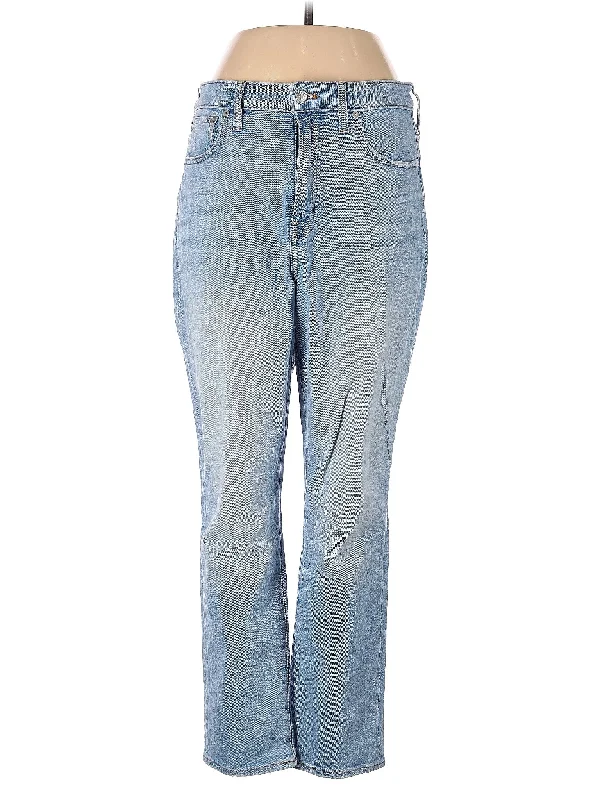 women's denim jeans with geometric patternsHigh-Rise Straight-leg Jeans in Light Wash