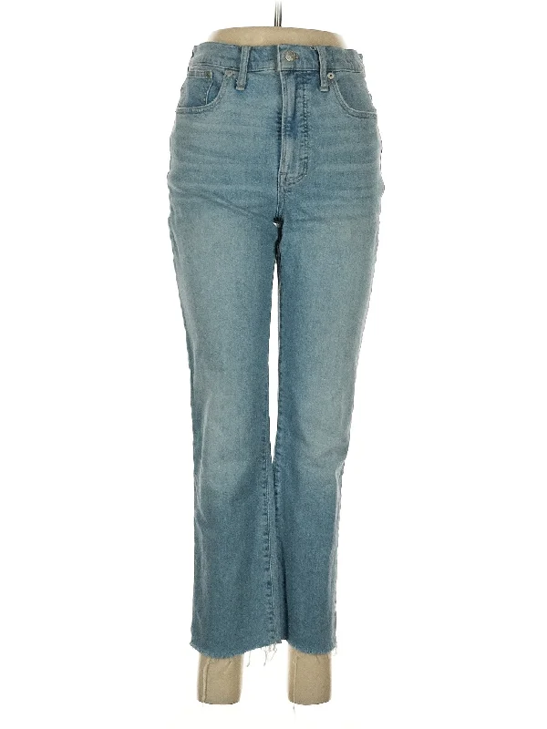 women's denim jeans with adjustable waistbandsHigh-Rise Straight-leg Jeans in Light Wash