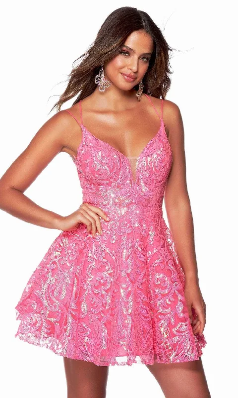 bodycon party dressesAlyce Paris 3125 - Sequin Motif A-Line Homecoming Dress