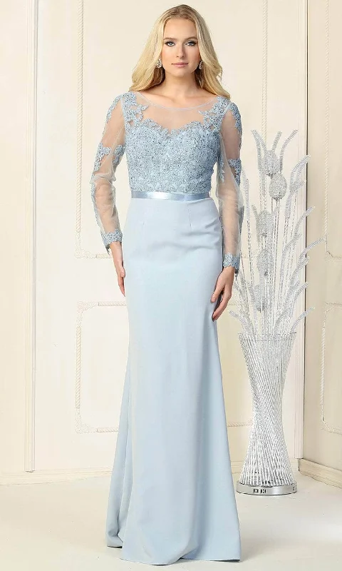 Formal Dress for Military BallsMay Queen MQ1847 - Illusion Bateau Formal Gown