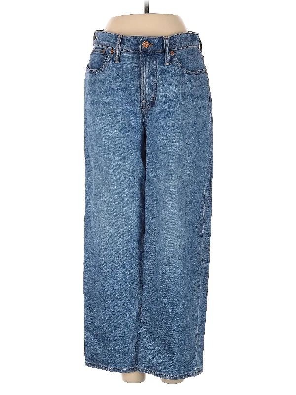 women's cropped denim jeansMid-Rise Wide-leg Jeans