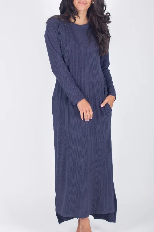 Fuzzy Long Sleeves DressREESE DRESS LONG SLEEVE (NAVY)