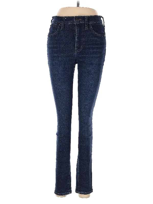 women's denim jeans with belt loopsMid-Rise Skinny Jeans in Dark Wash