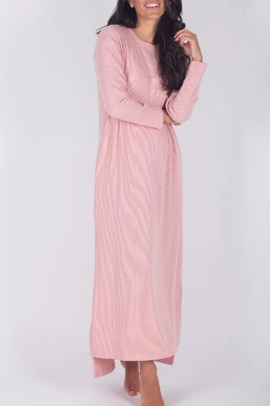 Flowing Maxi Long Sleeves DressREESE DRESS LONG SLEEVE (PINK)