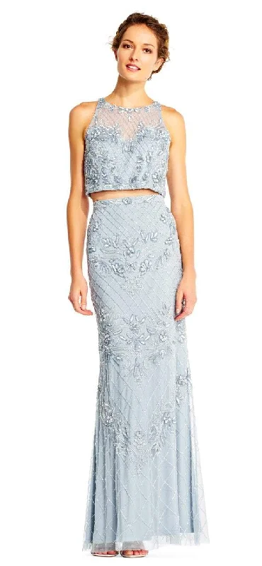 Formal Dress for GalasAdrianna Papell - AP1E201534 Beaded Halter Illusion Two Piece Gown