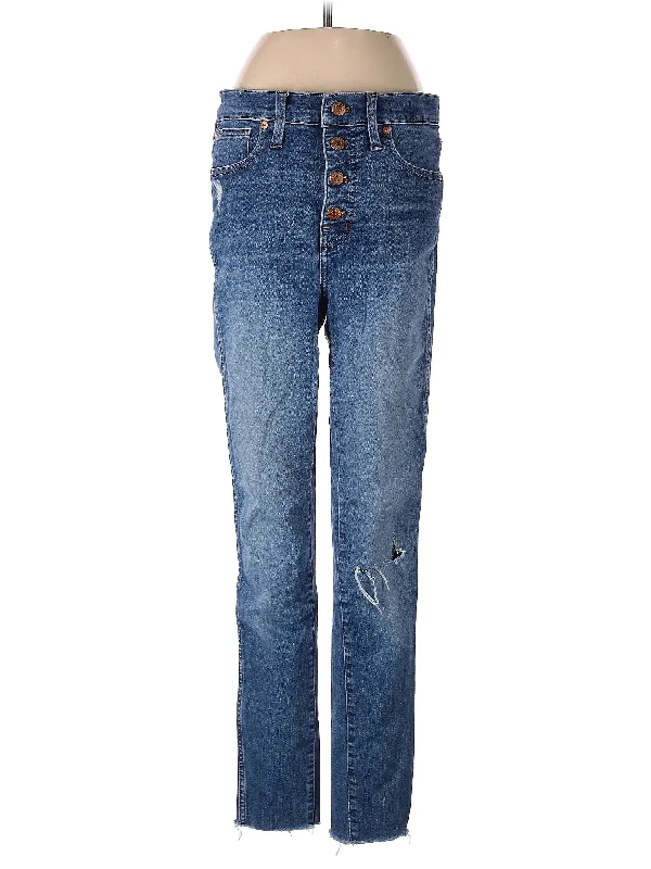 women's denim jeans for a vintage styleHigh-Rise Straight-leg Jeans in Medium Wash