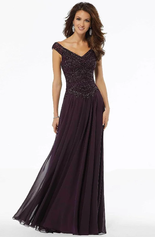 Formal Dress for Humanitarian AwardsMGNY By Mori Lee 72134 - Embroidered Off-Shoulder Gown