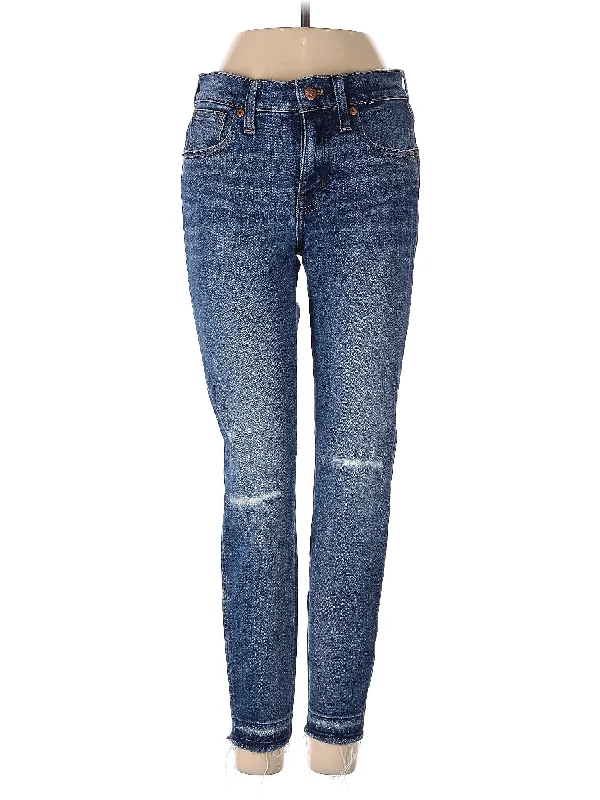 women's denim jeans with lace trimMid-Rise Skinny Jeans