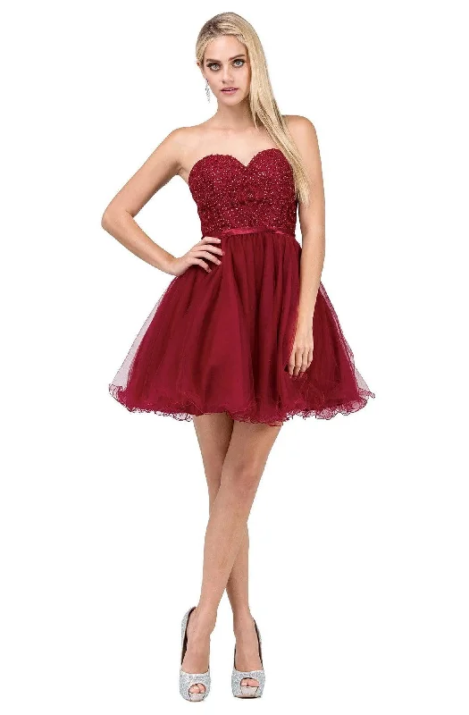 cotton party dressesDancing Queen - 3014 Strapless Embellished Sweetheart Homecoming Dress