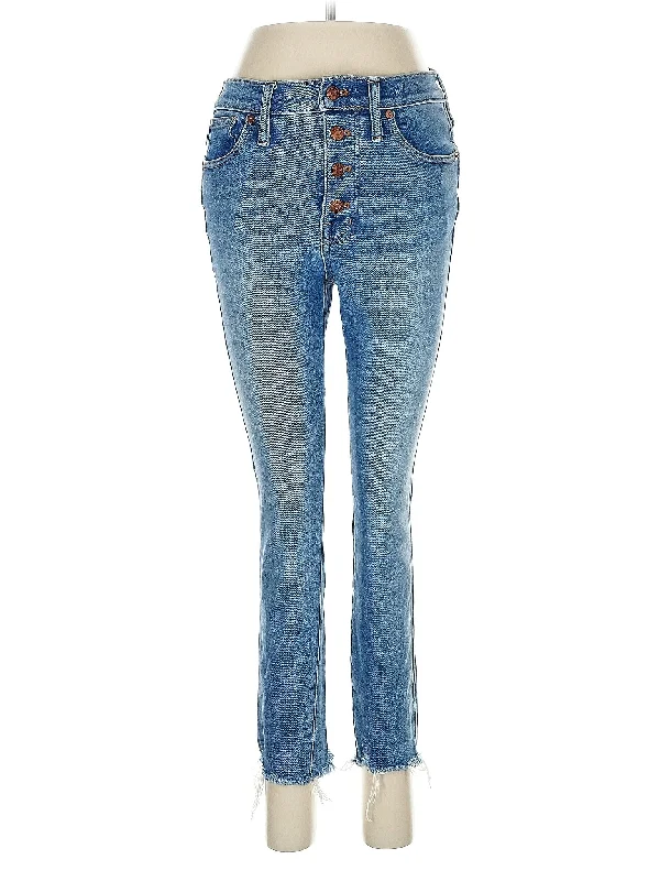 women's denim jeans with embroideryHigh-Rise Skinny Jeans in Light Wash