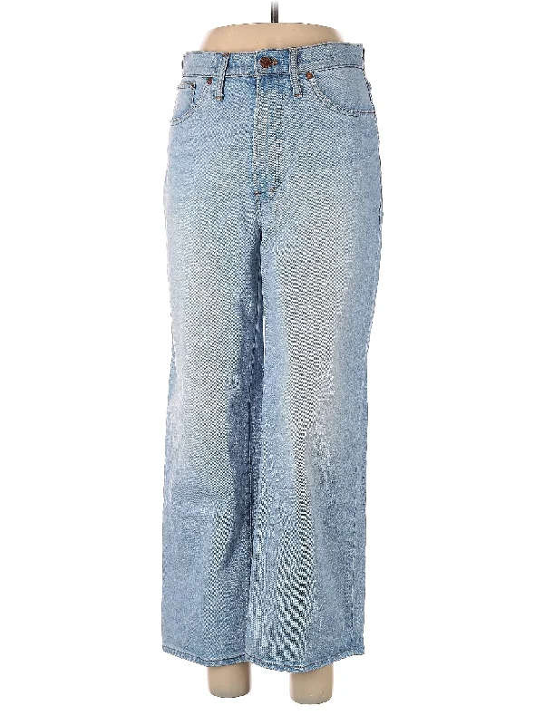 women's denim jeans with adjustable waistbandsHigh-Rise Wide-leg Jeans in Light Wash