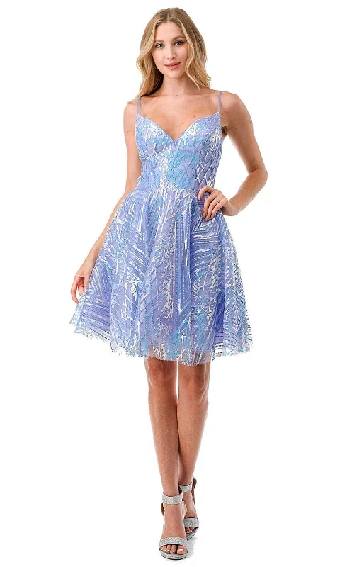 halter-neck party dressesTrevi Collection S2743M - Sequin Pattern Homecoming Dress