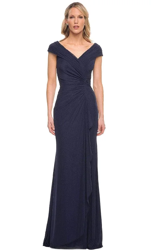 Formal Dress for Destination WeddingsLa Femme 29996SC - Ruched Bodice Column Formal Gown