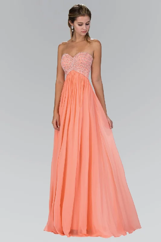 Formal Dress for Rustic ThemesElizabeth K - GL2148 Beaded Sweetheart A-Line Gown