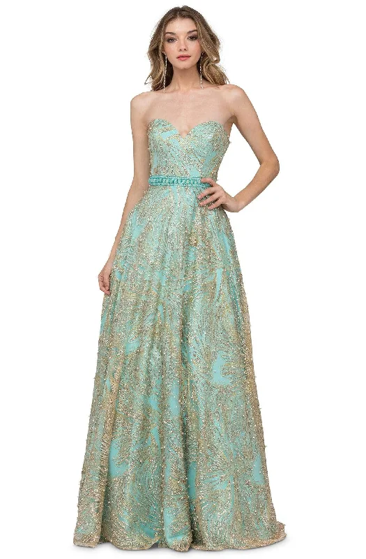 Formal Dress for Charity AwardsCecilia Couture - 1446 Strapless Sweetheart Gilded A-Line Gown