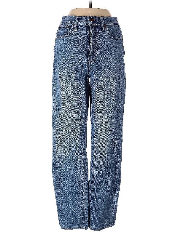 women's denim jeans with ripped kneesHigh-Rise Straight-leg Jeans in Light Wash