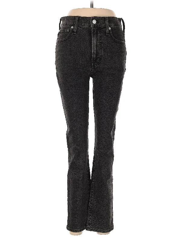 women's denim jeans with fake pocketsHigh-Rise Bootleg Jeans