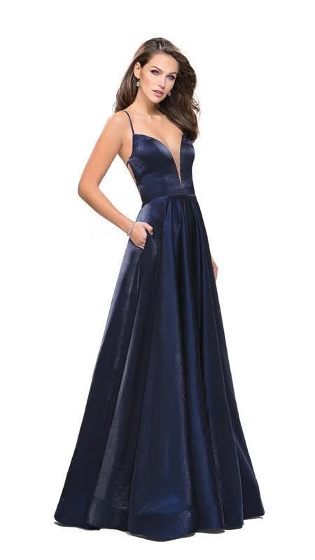 Formal Dress for Ballet PerformancesLa Femme - 25670 Sleeveless Plunging Sweetheart Satin Gown