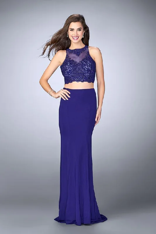 Formal Dress for ConcertsLa Femme Gigi - 23908 Sleeveless Illusion High Two-piece Jersey Gown