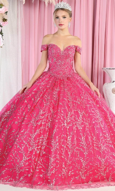 Formal Dress for Sports AwardsMay Queen LK183 - Rosette Glitter Quinceanera Ballgown