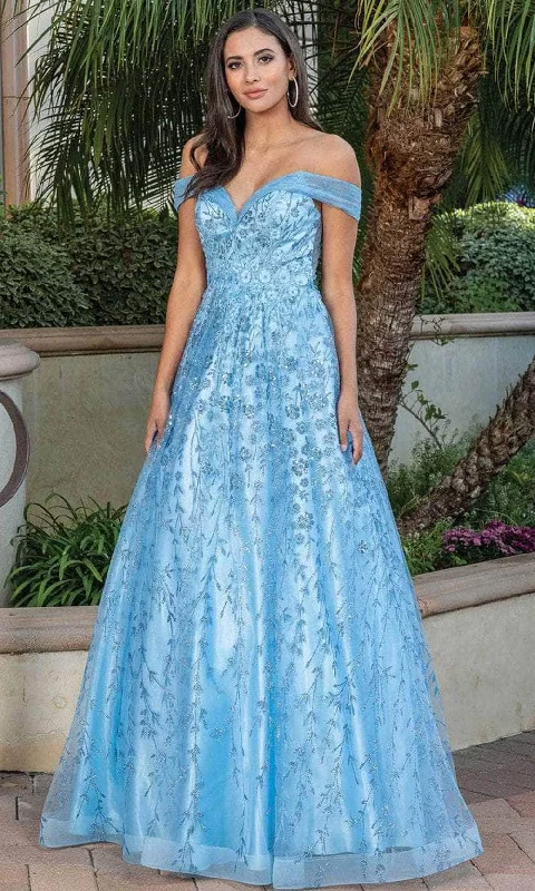 Formal Dress for Business EventsDancing Queen 4273 - Off-Shoulder A-Line Long Gown