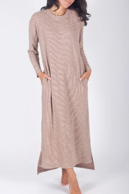 Fancy Long Sleeves DressREESE DRESS LONG SLEEVE (BROWN)