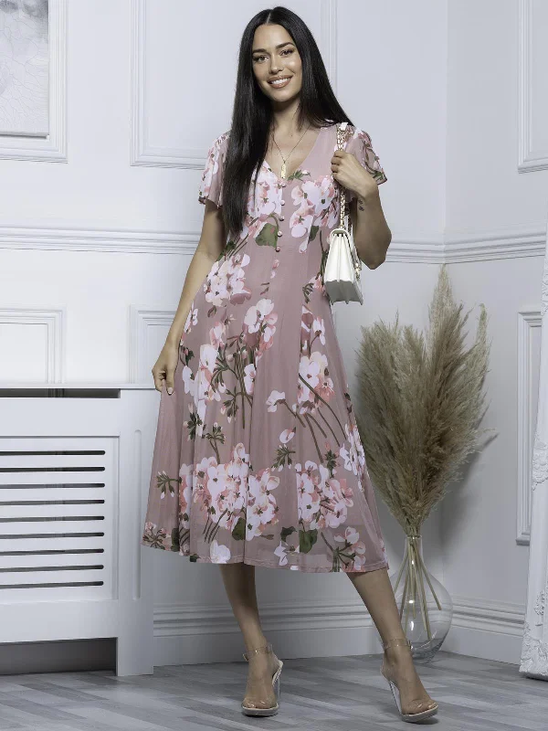 midi dresses for partiesJolie Moi Amia Floral Print Midi Dress, Pink Floral