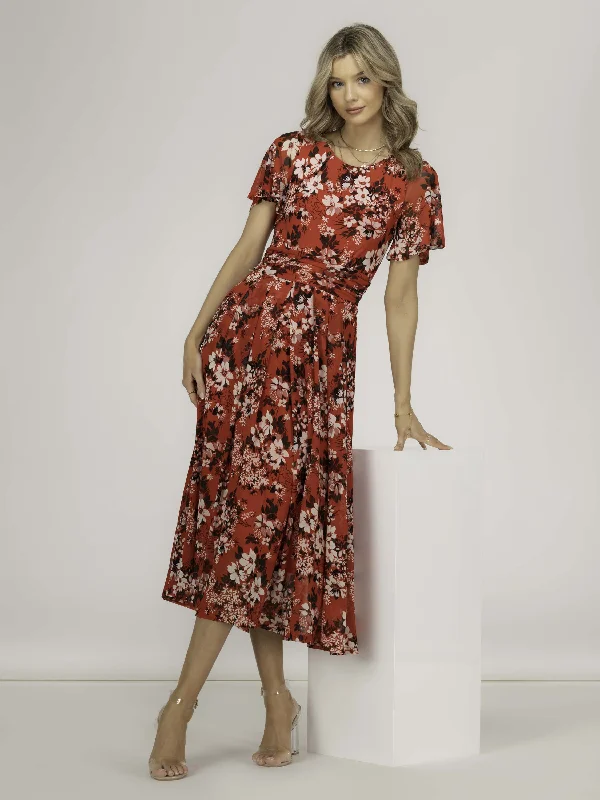 lined midi dressesGiana Floral Midi Dress, Red Floral