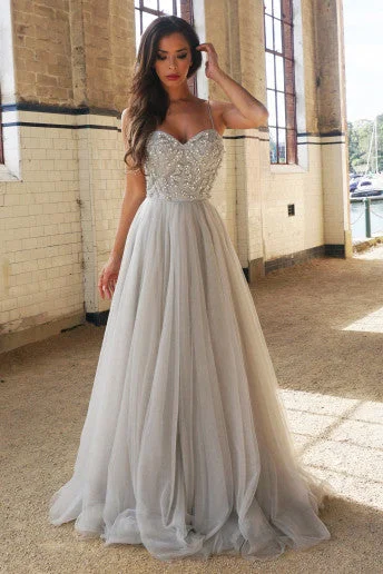 custom-fitted wedding dressesPrincess A-Line Spaghetti Straps Floor-Length Beading Prom Dress Wedding Dress OK151