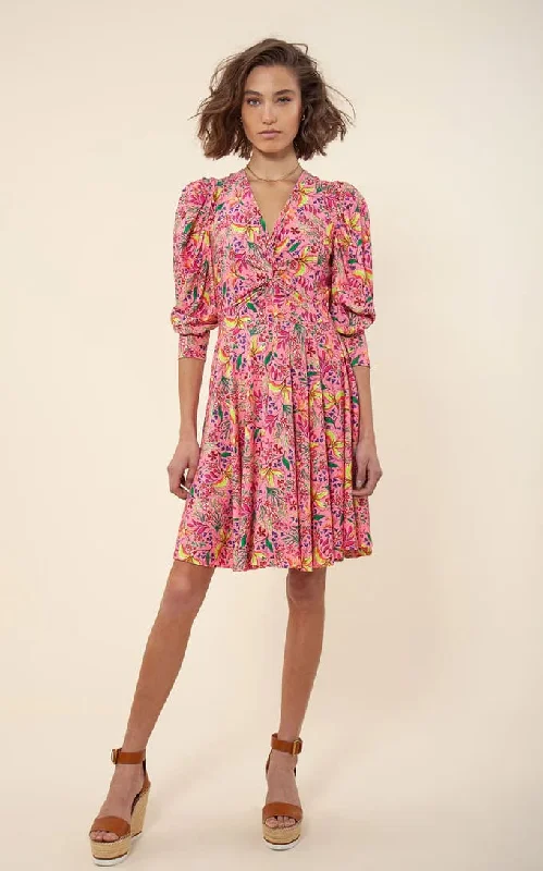 Hale Bob - Manila V-Neck Puff Sleeve Jersey Dress