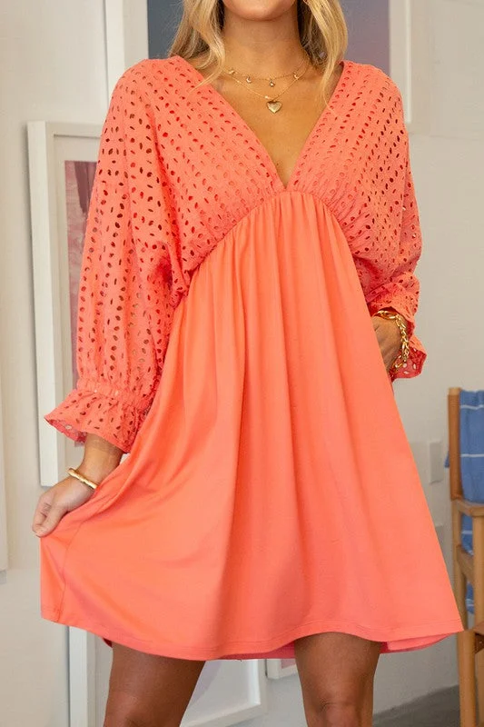 Marissa Neon Peach Dress