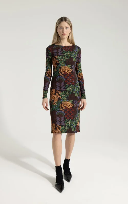 Nadya Toto - Milly Bateau Neck Leaf Print Dress