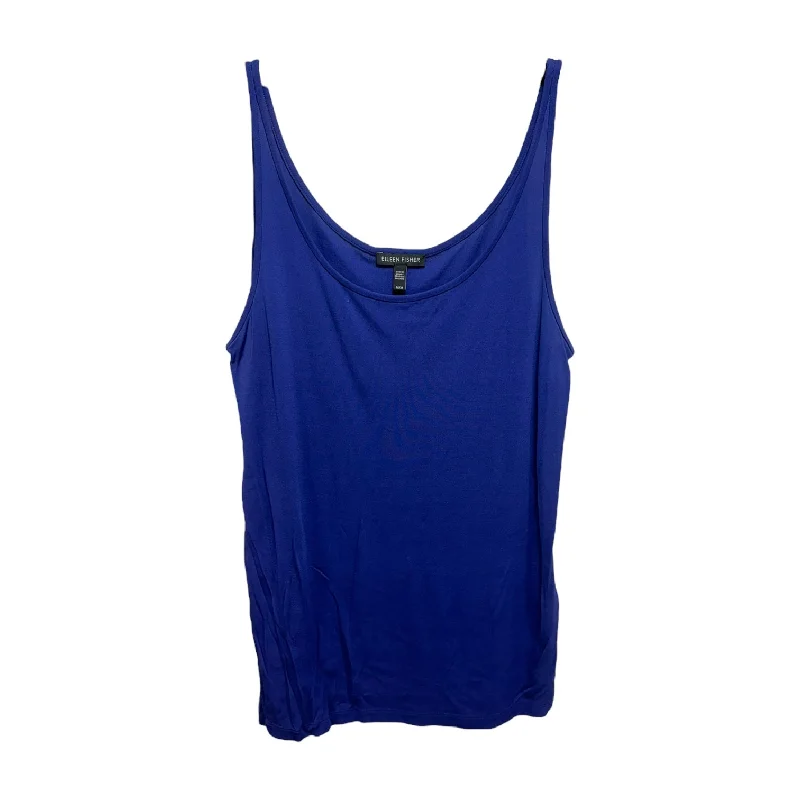 women's tops for creating capsule wardrobesSilk Top Sleeveless By Eileen Fisher In Purple, Size: M