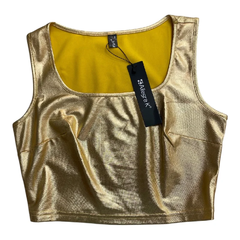 women's tops for those who want to create stylish and put-together outfits without spending a fortuneTop Sleeveless By Allegra K In Gold, Size: Xs