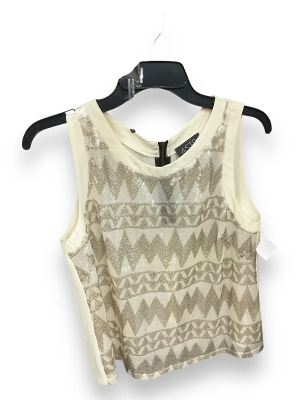 women's tops for those who want to add a touch of elegance and sophistication to their everyday wearTop Sleeveless By Astr In Tan & White, Size: M