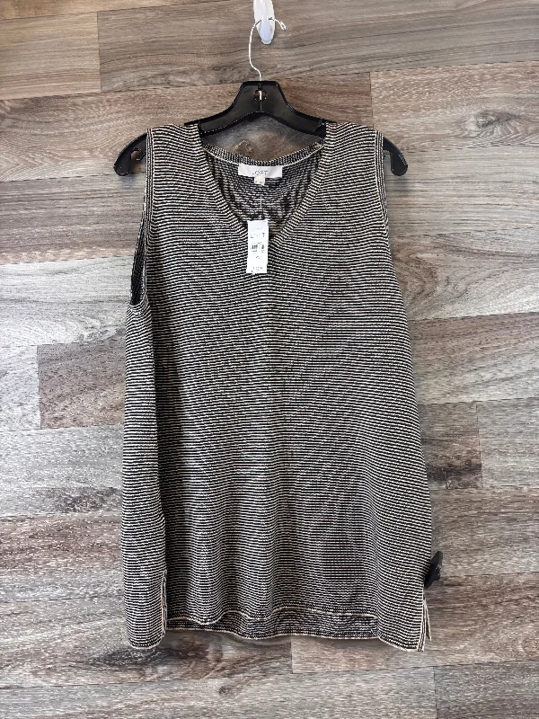 women's tops for casual FridaysTop Sleeveless By Loft In Striped Pattern, Size: Xl