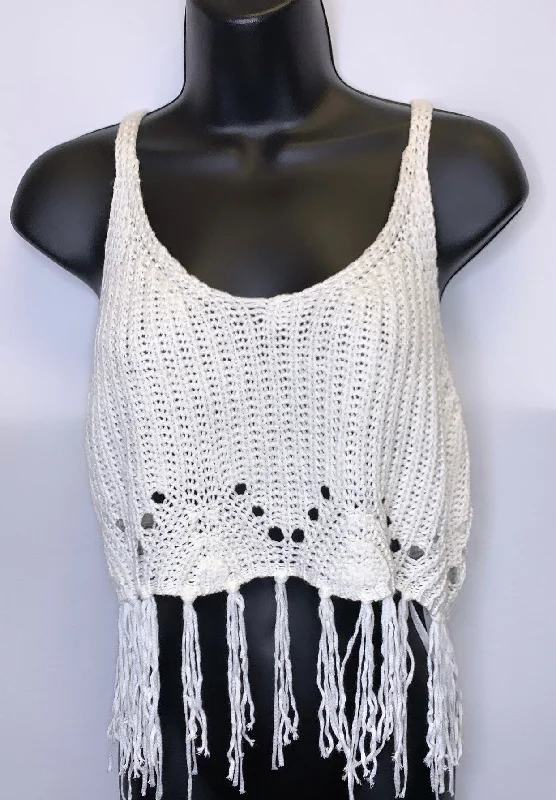 women's tops with spaghetti straps and deep V-necksTop Sleeveless By Papaya  Size: M