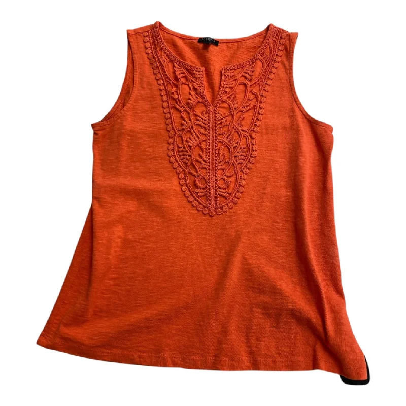 women's tops for those who love to dress up their casual looks with stylish topsTop Sleeveless By Talbots In Orange, Size: Petite